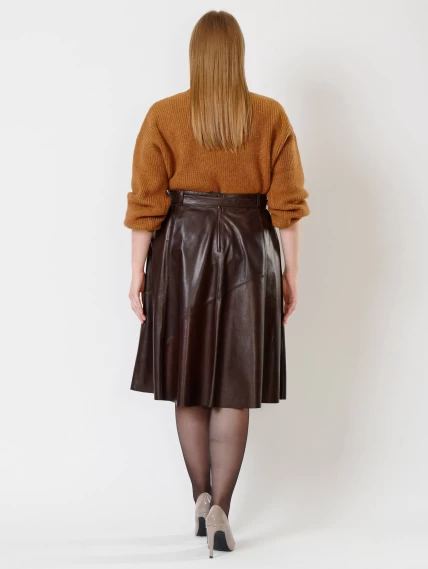 Коричневая кожаная юбка 01рс, размер 40, артикул 85132-5