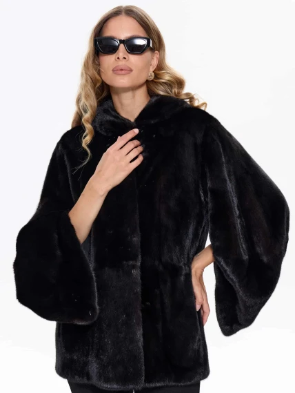 Черная норковая шуба BRASCHI 6883.H1, размер 40, артикул 34420-0