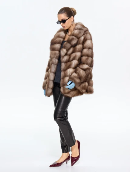 Женская шуба из меха куницы Л511-271, натуральная, размер 52, артикул 64900-7