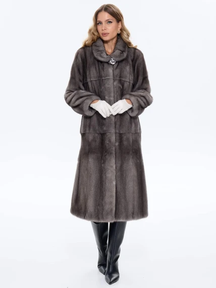 Шуба из меха норки MAKIS ROUSSOULIS ROTER-Z, серая, размер 46, артикул 34490-1