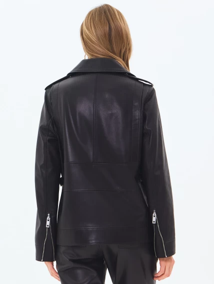 Кожаная женская куртка косуха премиум класса 3079, черная, размер 50, артикул 24650-5