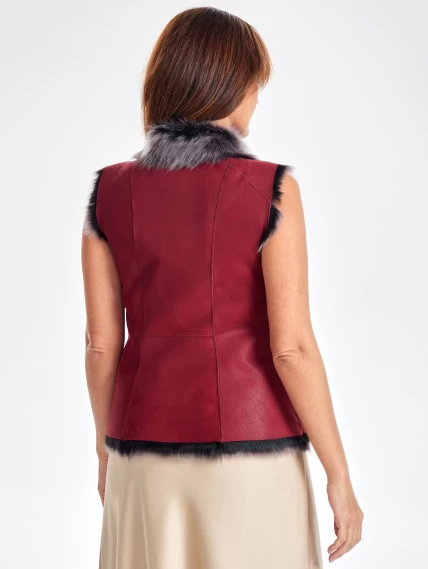 Меховой жилет из тосканы премиум класса для женщин 06, красный, размер 46, артикул 62430-2