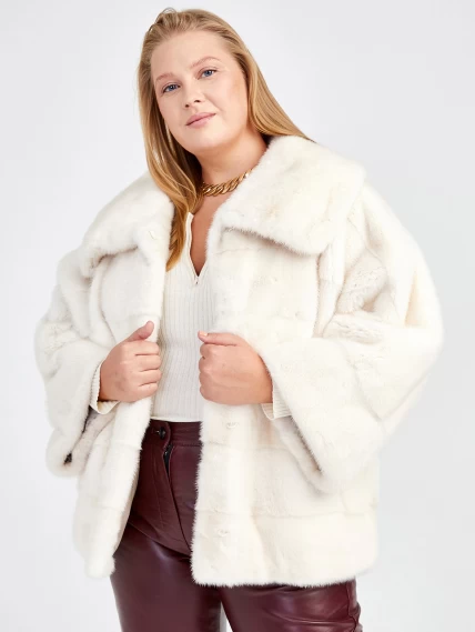 Куртка из меха норки женская Соня(в), жемчужная, размер 50, артикул 32880-3