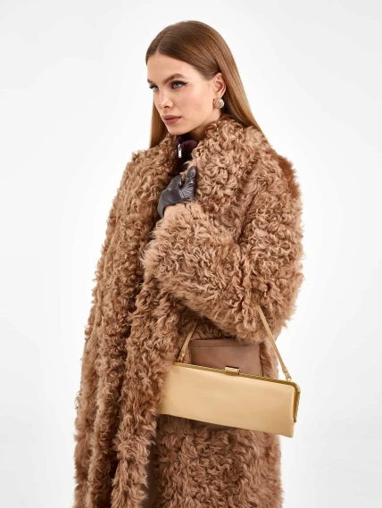 Пальто из натуральной овчины тиградо для женщин премиум класса 2020, светло-коричневое, размер 44, артикул 64300-6