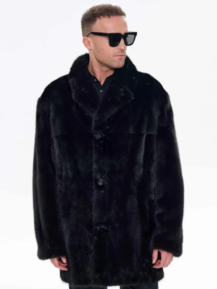 Норковая мужская шуба UNIFUR 7904Р, черная, размер 54, артикул 34520-3