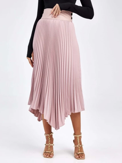 Женские кожаная юбка из экокожи 4820775, пудровая, размер 44, артикул 85830-1