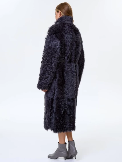 Длинная женская дубленка из натуральной овчины тиградо премиум класса 2025, темно-серая, размер 44, артикул 64210-5