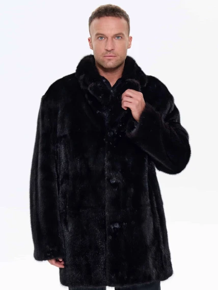 Норковая мужская шуба UNIFUR 7904Р, черная, размер 54, артикул 34520-4