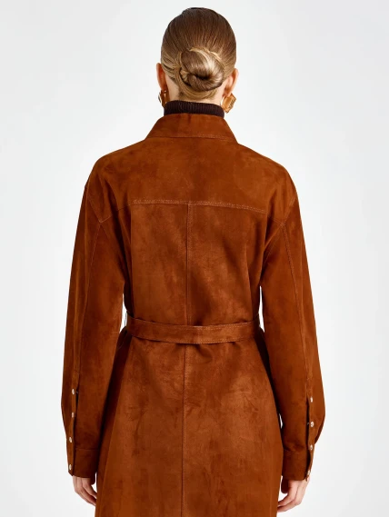 Женская замшевая куртка рубашка премиум класса 3107з, виски, размер 44, артикул 92180-5