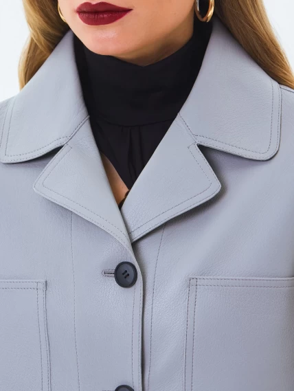 Кожаная куртка премиум класса для женщин 3092, серая, размер 46, артикул 24570-3
