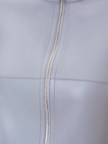 Женская кожаная куртка премиум класса 3089, серая, размер 50, артикул 24420-2