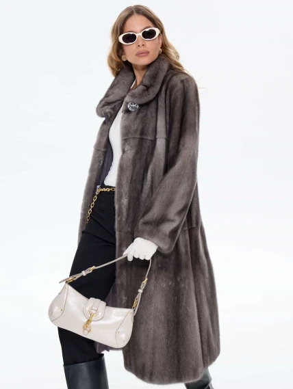 Шуба из меха норки MAKIS ROUSSOULIS ROTER-Z, серая, размер 46, артикул 34490-3