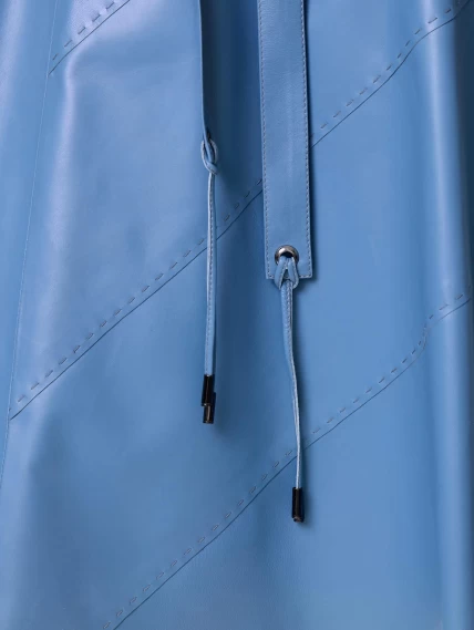 Голубая кожаная юбка 01рс, размер 48, артикул 85452-2