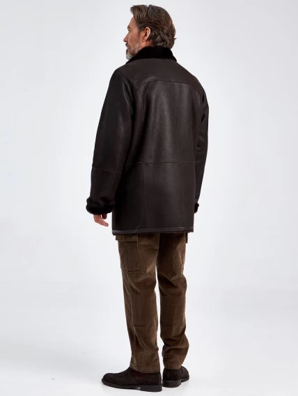 Мужская классическая дубленка 405, коричневая, размер 46, артикул 70671-2