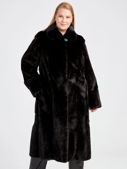 Зимний комплект женский: Шуба из меха норки Елизавета(в) + Брюки 04, черный, р. 52, арт. 111358-4