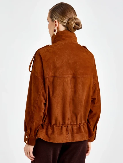 Замшевая женская куртка премиум класса 3101з, виски, размер 48, артикул 92420-5