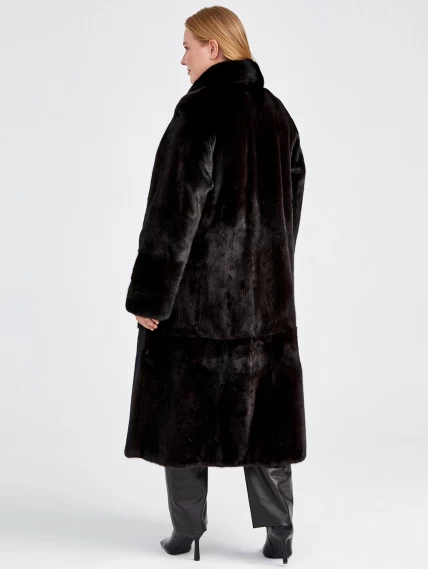 Зимний комплект женский: Шуба из меха норки Елизавета(в) + Брюки 04, черный, р. 52, арт. 111358-2