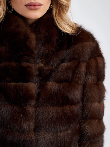 Соболиная шуба автоледи для женщин премиум класса 2а(с), темно-коричневая, размер 50, артикул 33680-3