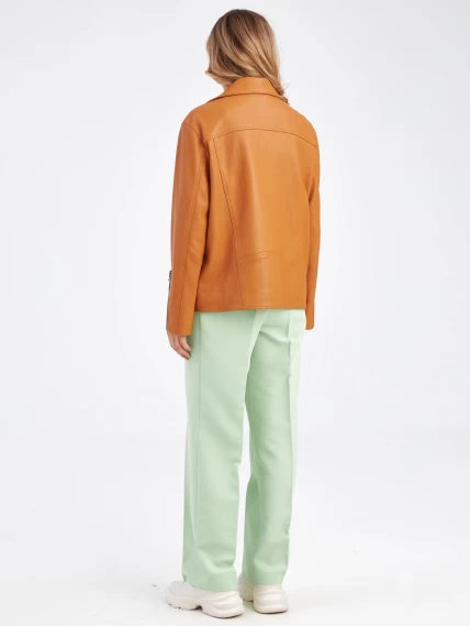 Женская кожаная куртка косуха премиум класса 3047, табачная, размер 48, артикул 23310-6