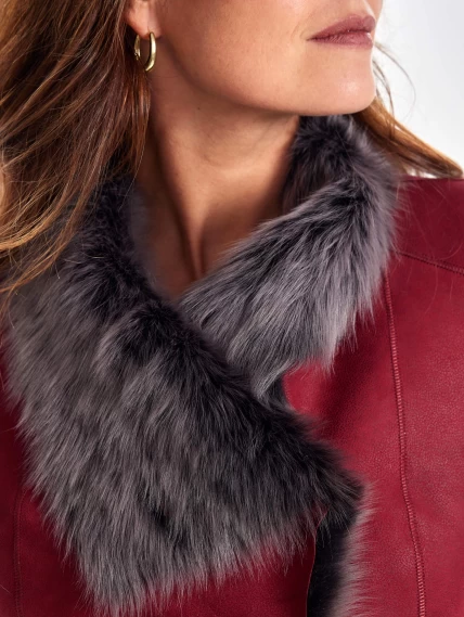 Меховой жилет из тосканы премиум класса для женщин 06, красный, размер 46, артикул 62430-3