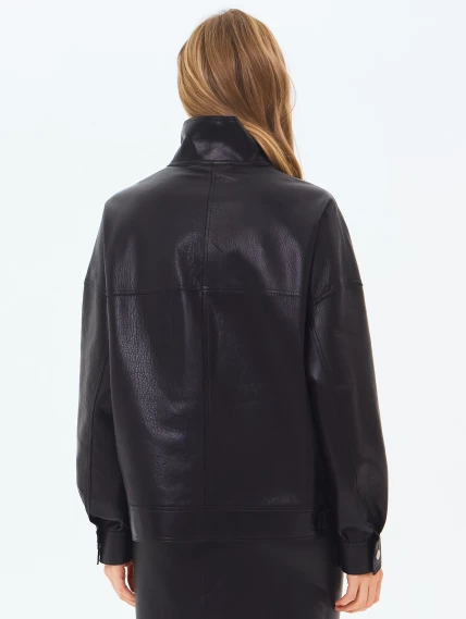 Женская кожаная куртка премиум класса 3087, черная, размер 46, артикул 24460-5