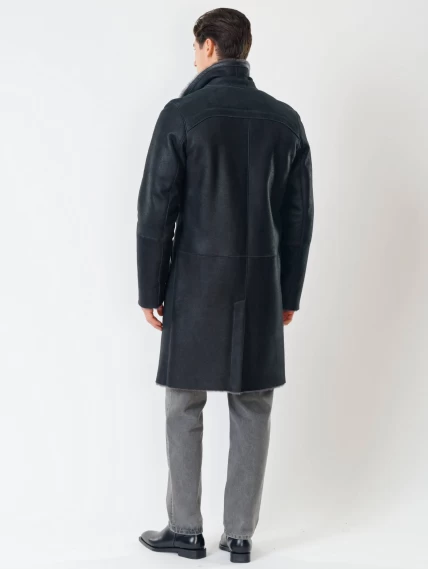 Длинная классическая мужская дубленка премиум класса 407, черная, размер 50, артикул 70441-4