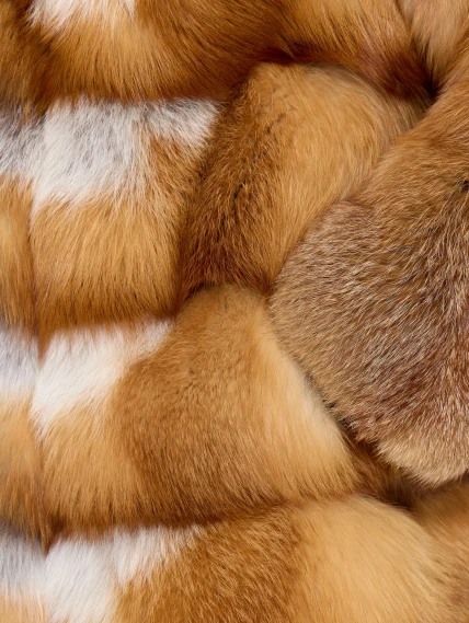 Женская короткая шуба из меха лисы Л1010 - 384, рыжая, размер 46, артикул 65290-3
