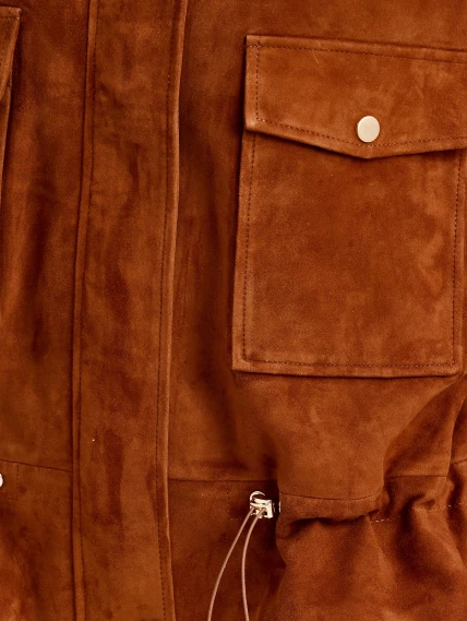 Замшевая женская куртка премиум класса 3101з, виски, размер 48, артикул 92420-2