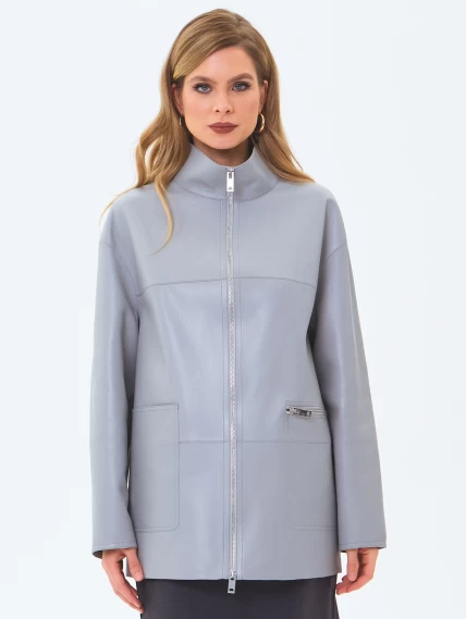 Женская кожаная куртка премиум класса 3089, серая, размер 50, артикул 24420-4