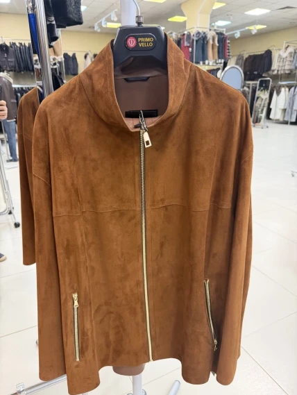 Женская замшевая куртка премиум класса 3090з, виски, размер 48, артикул 92410-0