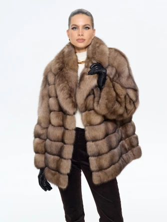 Женская шуба из меха соболя Л611-354-0