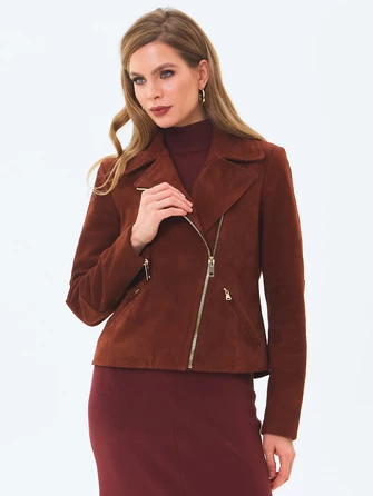 Короткая женская замшевая куртка косуха премиум класса 3095з-1