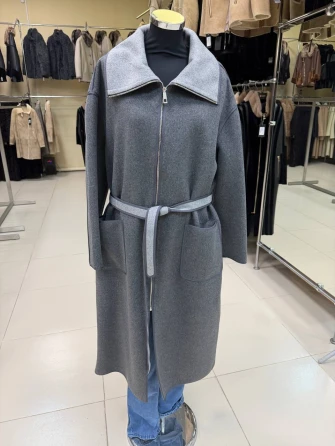 Пальто кашемировое женское темно-серое 1058-120-0