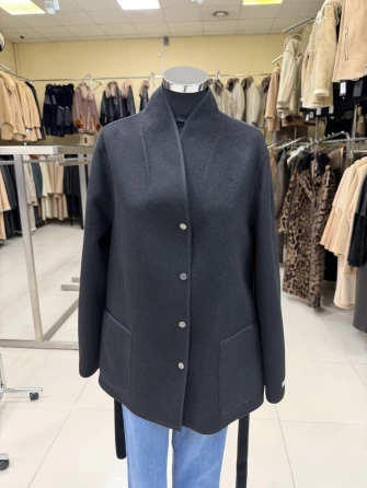 Черное полупальто кашемировое женское 1131-70-0