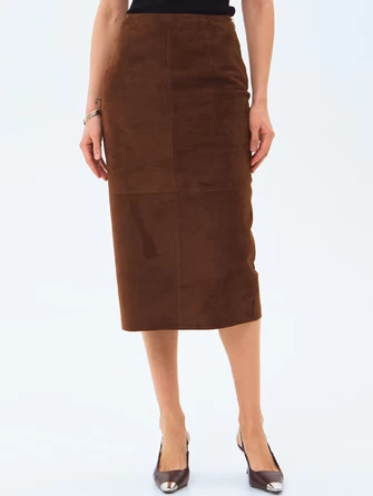 Замшевая юбка-миди 18з-1