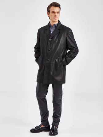 Кожаный пиджак мужской премиум класса 21/1-0