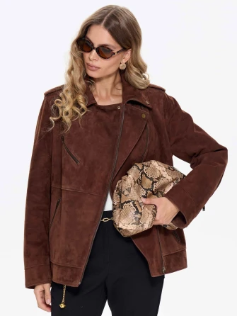 Замшевая женская куртка косуха премиум класса 3079з-0