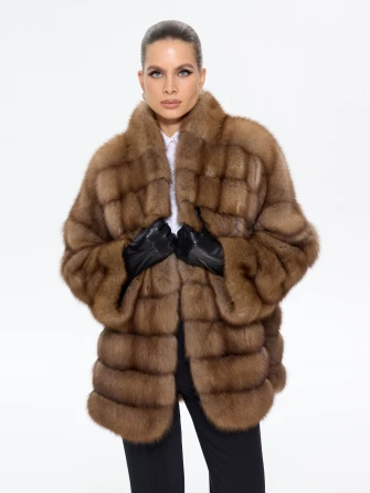 Женская шуба из меха куницы Л511-317-1