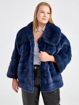 Норковая женская короткая шуба с отложным воротником Соня(в)-0