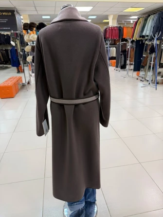 Пальто кашемировое женское темно-коричневое 1055-125-1