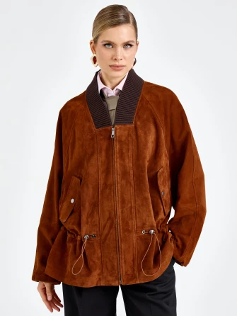 Женская замшевая куртка оверсайз премиум класса 3115з-0