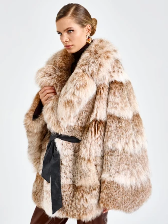 Женская шуба из меха рыси 850 -016-0