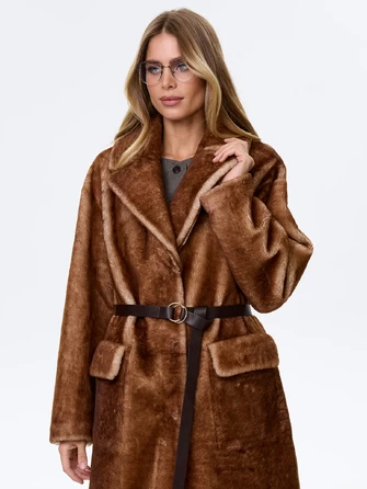 Длинная женская дубленка из астрагана премиум класса 2053-0