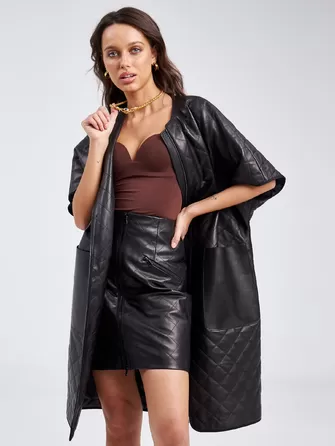 Кожаный женский стеганый жилет премиум класса 07-0