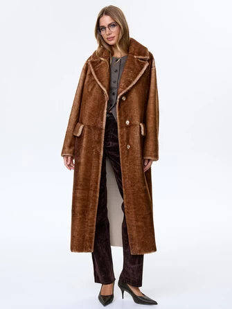 Длинная женская дубленка из астрагана премиум класса 2053-1