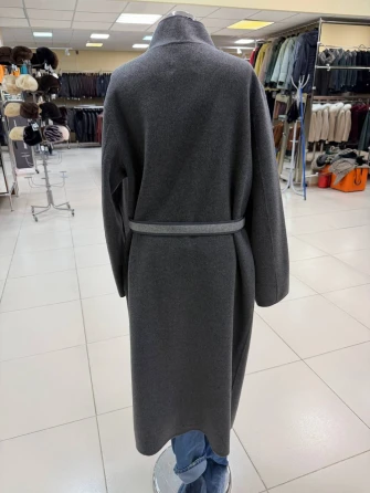 Пальто кашемировое женское темно-серое 1130-125-1