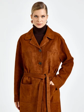 Замшевый женский плащ премиум класса 3113з-0