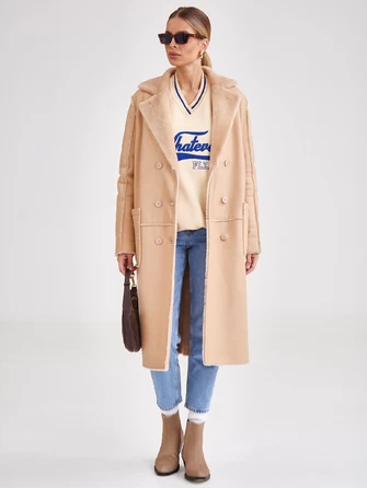 Дубленка женская двубортная премиум класса 2000-0