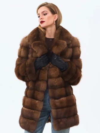 Шуба из меха соболя женская премиум класса 2А-0