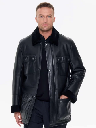 Молодежная мужская дубленка премиум класса 440-1